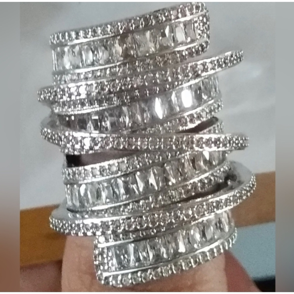 925 Sterling Silver Spiral Cocktail Ring